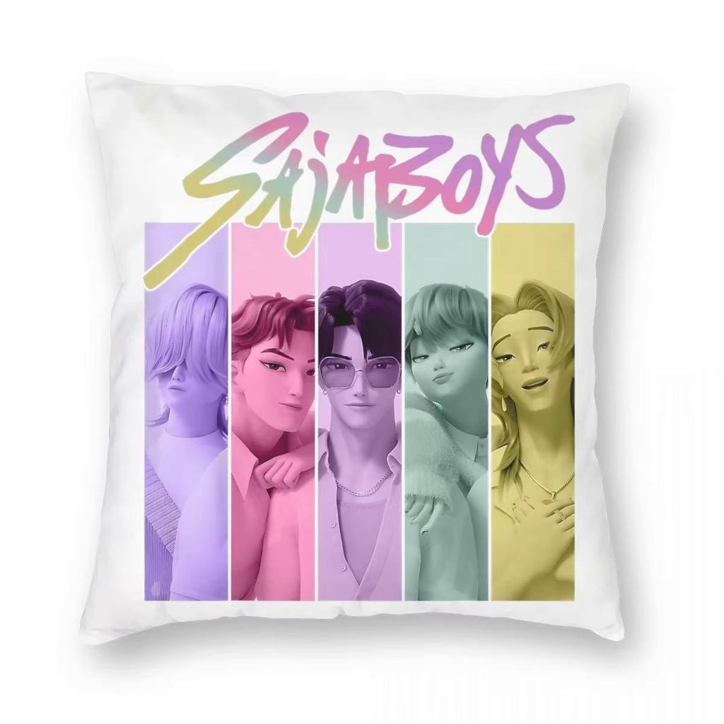 Jinu KPop Dämonenjäger Kissenbezug Druck Polyester Kissenbezug Dekorativ Saja Jungen Zierkissenbezug Bezug Zuhause Reißverschluss