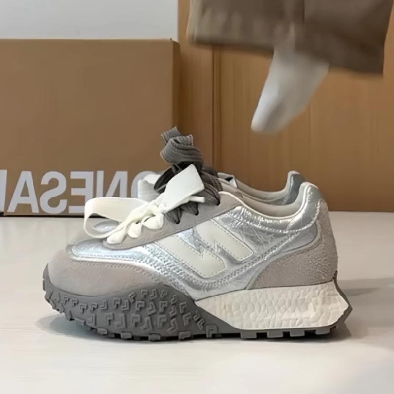 Fashion 2025 New Front Lace-up Women's Vulcanize Shoes Genuine Leather Heightening Shoes Light Best Seller Comfortable Casual Shoes