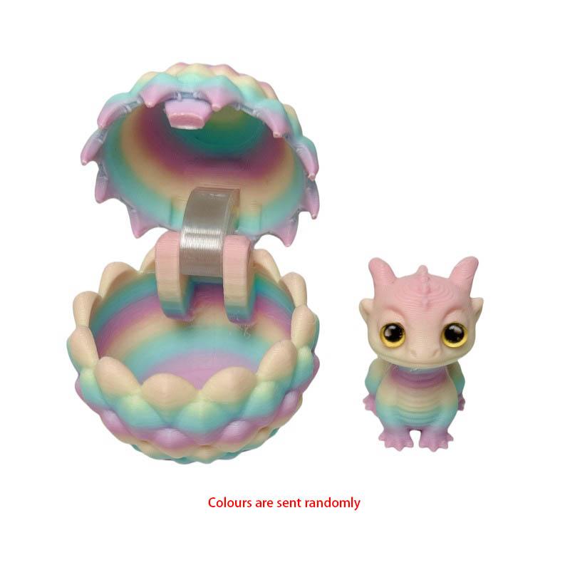 New 3D Printing Flip Cover Cute Little Dragon+Dragon Egg Set Simulation Dragon Egg Toy Model Desktop Ornament Kids Birthday Gift