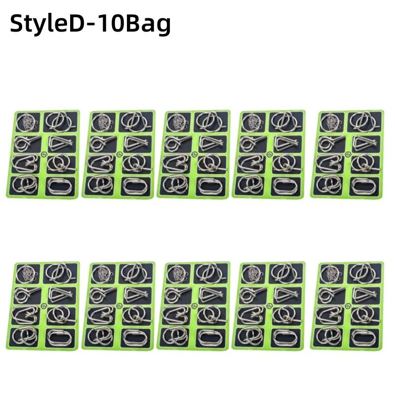 8Pcs/Set Metal Unlock Puzzle Toy Brain Teaser Rings for Adults Office Party IQ Logic Game Stress Relief Gift Box Fidget Tool