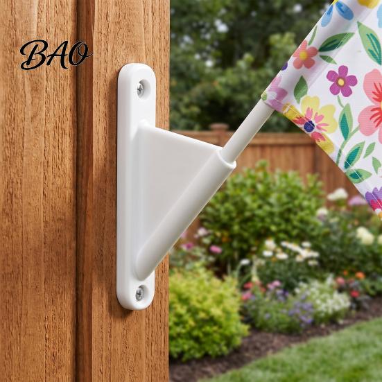 Small Flagpole Bracket Mini Stick Flag Holder with Screws, Wall Mount Pole Support Rack Holder, Display for Classrooms Offices Shops