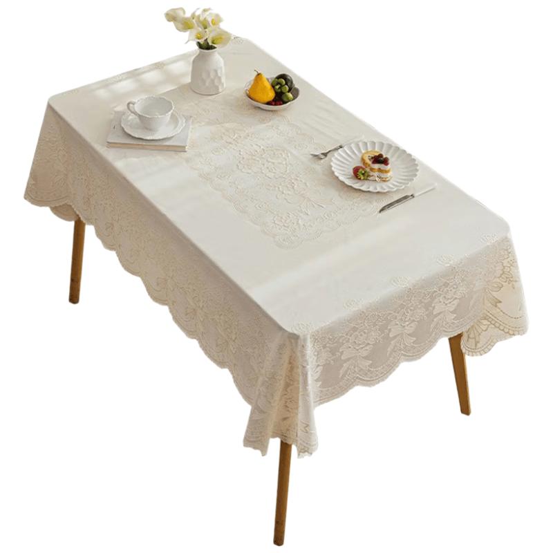 Waterproof PVC Lace Oval Tablecloth