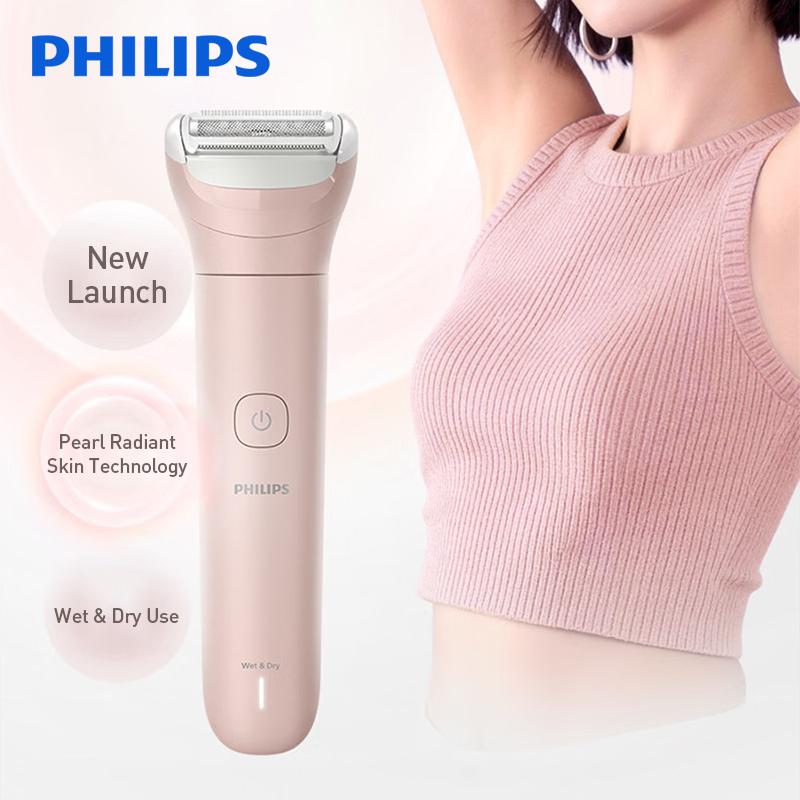 Philips Afeitadora Eléctrica Húmeda y Seca Rosa(USB-A)Depilador Suave