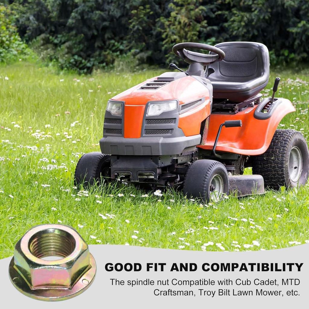 Spindle Blade Nuts Of Hex Flanged, 5/8"-18 Thread.Replaces 712-0417, 753-05549, 912-0417A For Cub Cadet,Zero Turn Mower RZT50, MTD, White, Toro, Troy