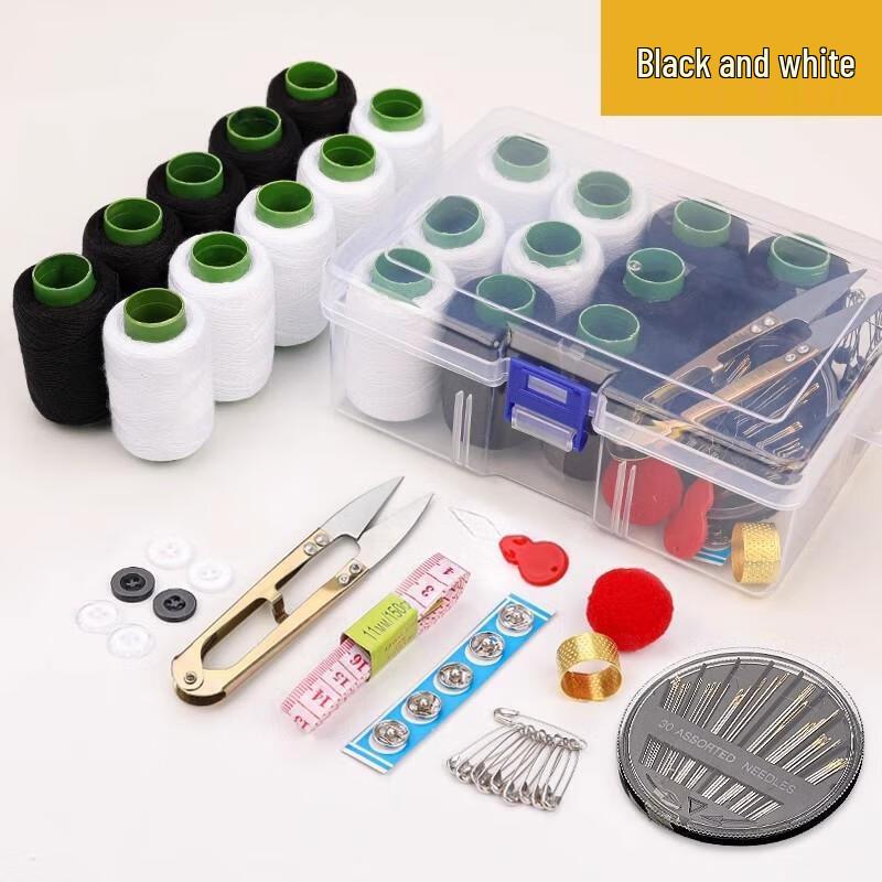 Portable Sewing Kit with Transparent Box