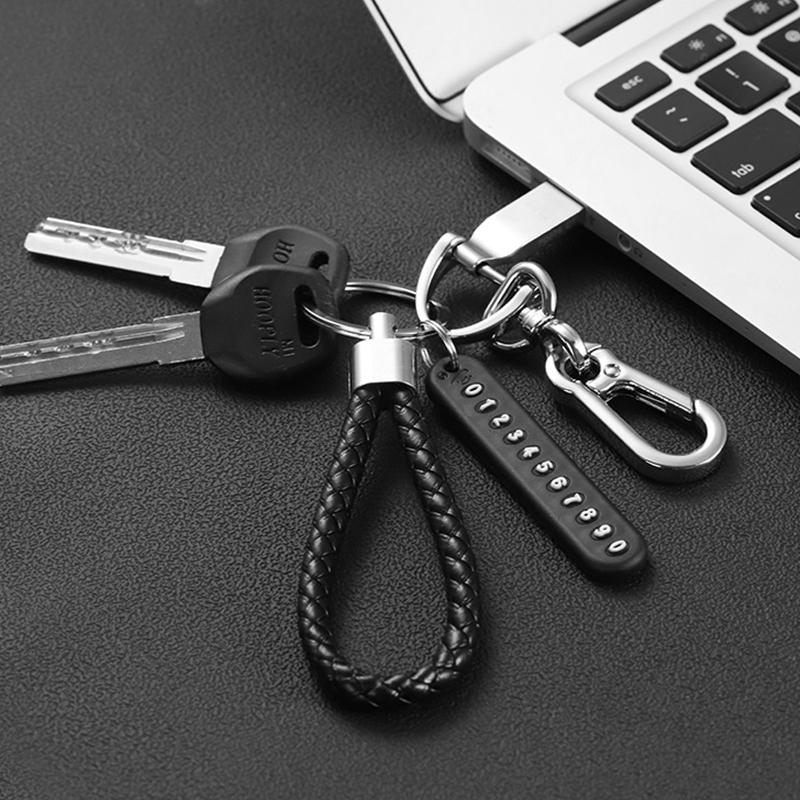 

1PC Keychain Anti-Lost Key Pendant Phone Number Personalized Plate