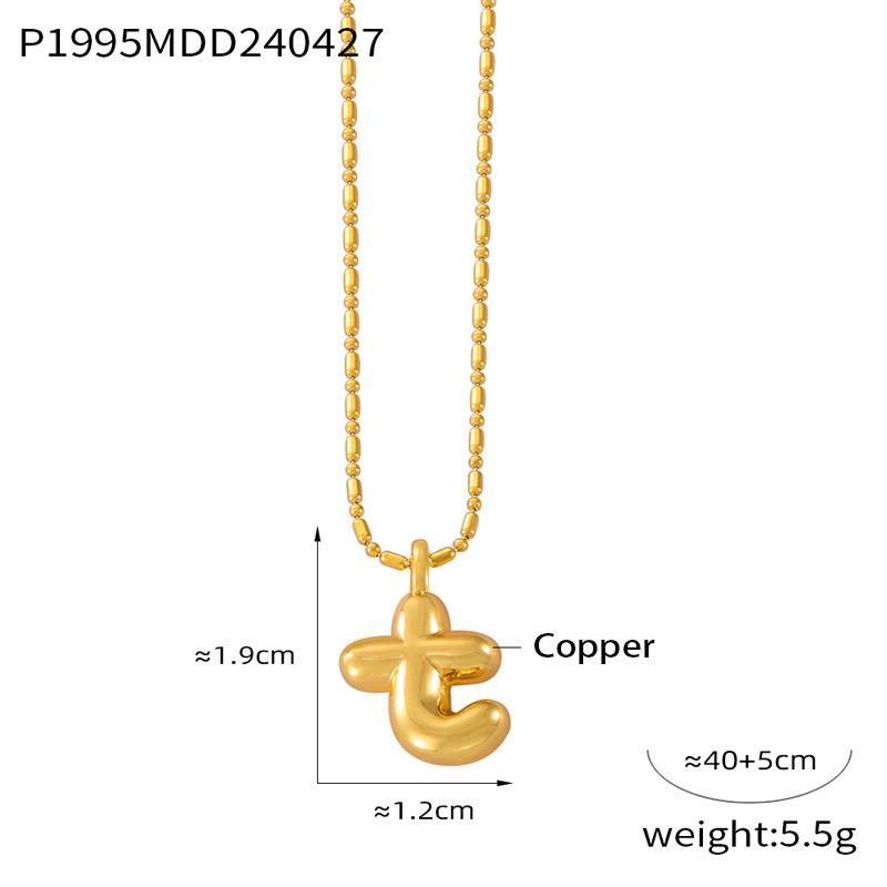 26 English Letter Copper Pendant Titanium Steel Necklace Female Niche Personality Collarbone Chain