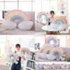 Colorful Rainbow Plush Sofa Pillow Cushion For Cozy Home Decoration And Playtime Fun