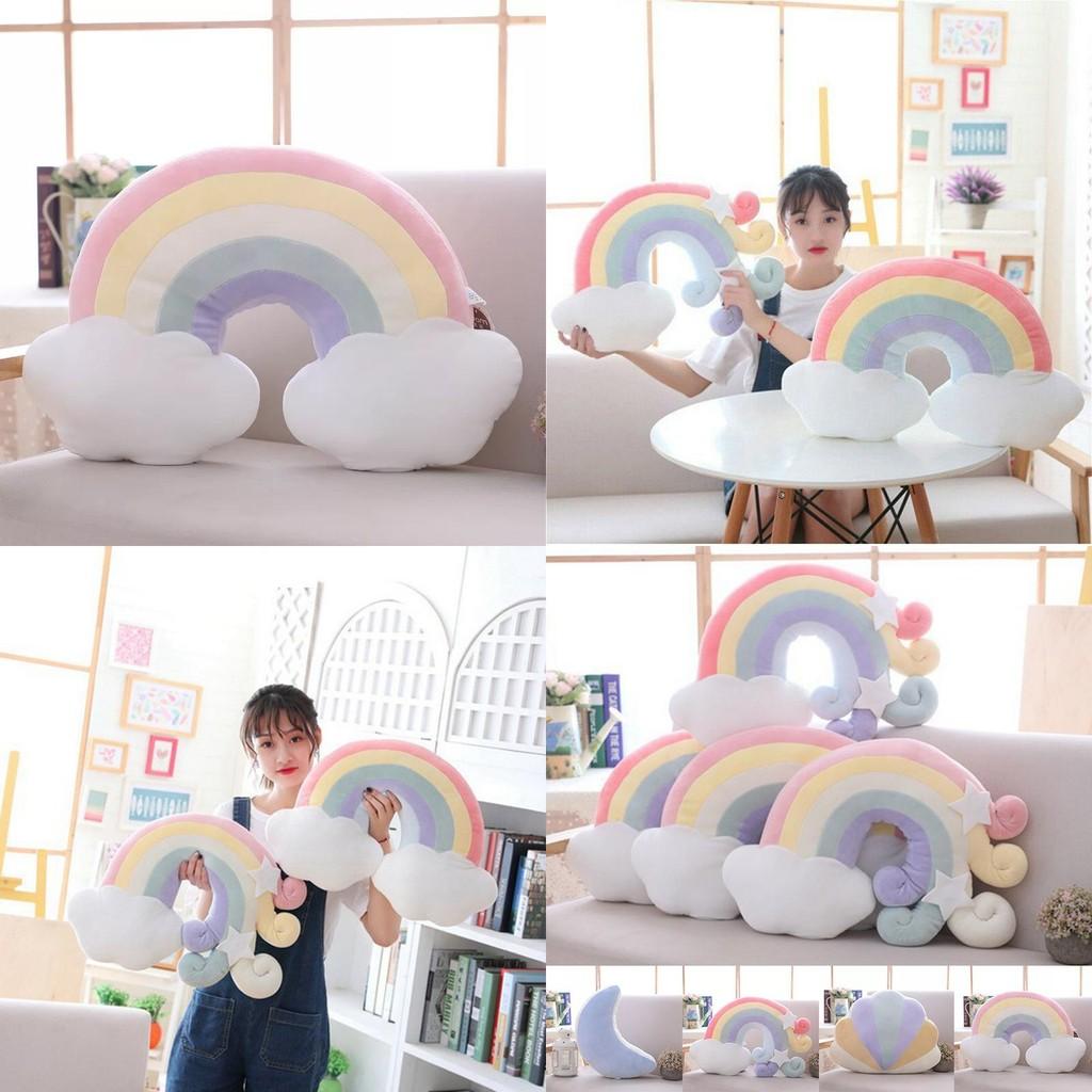 Colorful Rainbow Plush Sofa Pillow Cushion For Cozy Home Decoration And Playtime Fun