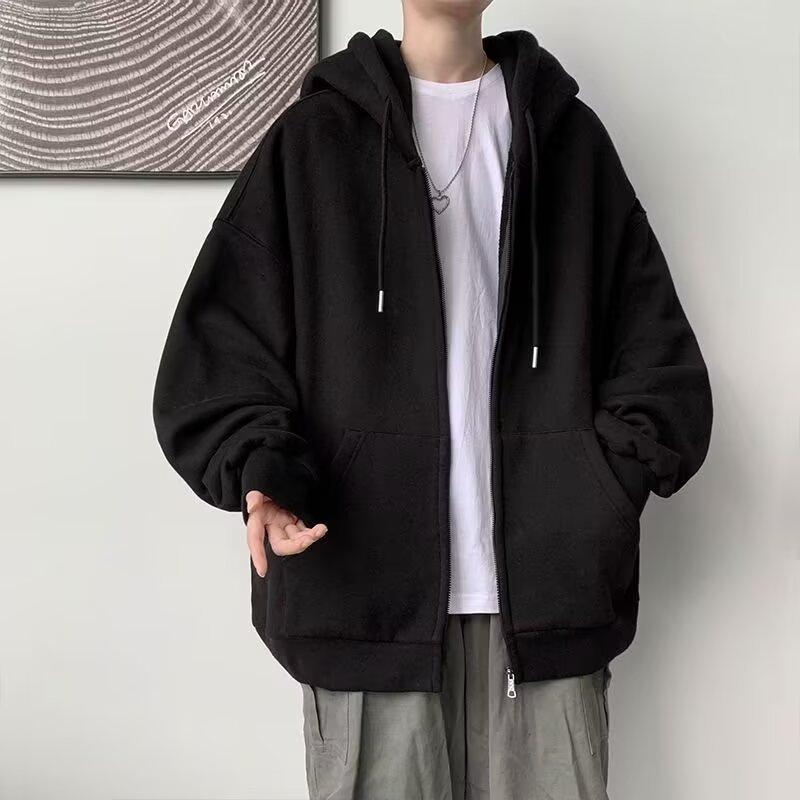 Bluza Rozpinana Męska Jesień Nowy Styl Męska Kurtka na Zamek Duży Rozmiar Casualowa Kurtka z Kapturem