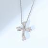 Huitan Luxury Trendy Cross Pendant Necklace for Women Luxury Bridal Wedding Accessories Sparkling Cubic Zircon Necklace Jewelry