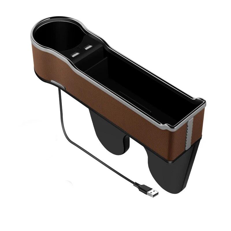 Car Storage Box Seat Crevice Car Seam Storage Box Multifunctional Charging Storage Organizer Interior Supplies Stowing Tidying