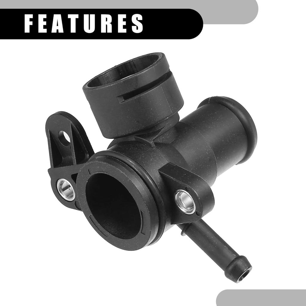 Engine Water Pump Coolant Outlet Pipe No.06J121132G - Car Interior Heater Hose Connector - for Volkswagen Tiguan 2.0L 2009-2017 Plastic Black 1 Pc