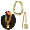 Set of 2 Durable Plastic Gold Chain Necklace Lightweight Neck Chain Comfortable for Stage Performances and Festivals  80 Cm