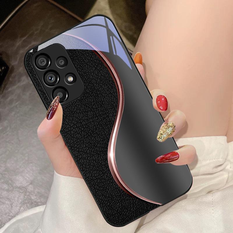 Tempered Glass Phone Case For Samsung Galaxy S10 4G S20 11E 30 S21 21Fe 22 Pro S23 Ultra 5G S8 S9 Skin Grain Purple