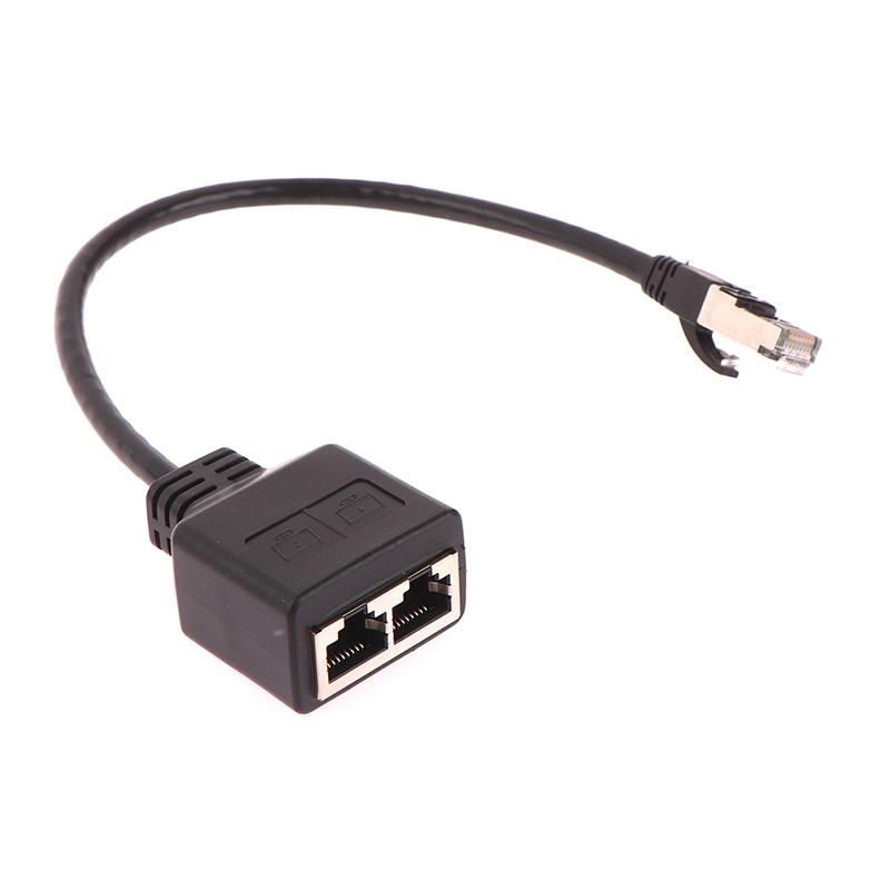1Pc Ethernet Splitter Rj45 1 Male To 2 Female Lan Ethernet Cable Splitter Cable Ethernet Socket Connector Extension Cable