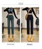 Women's High-Waisted Slim-Fit Straight-Leg Jeans - Petite Cropped Cigarette Pants for Autumn/Winter 2024