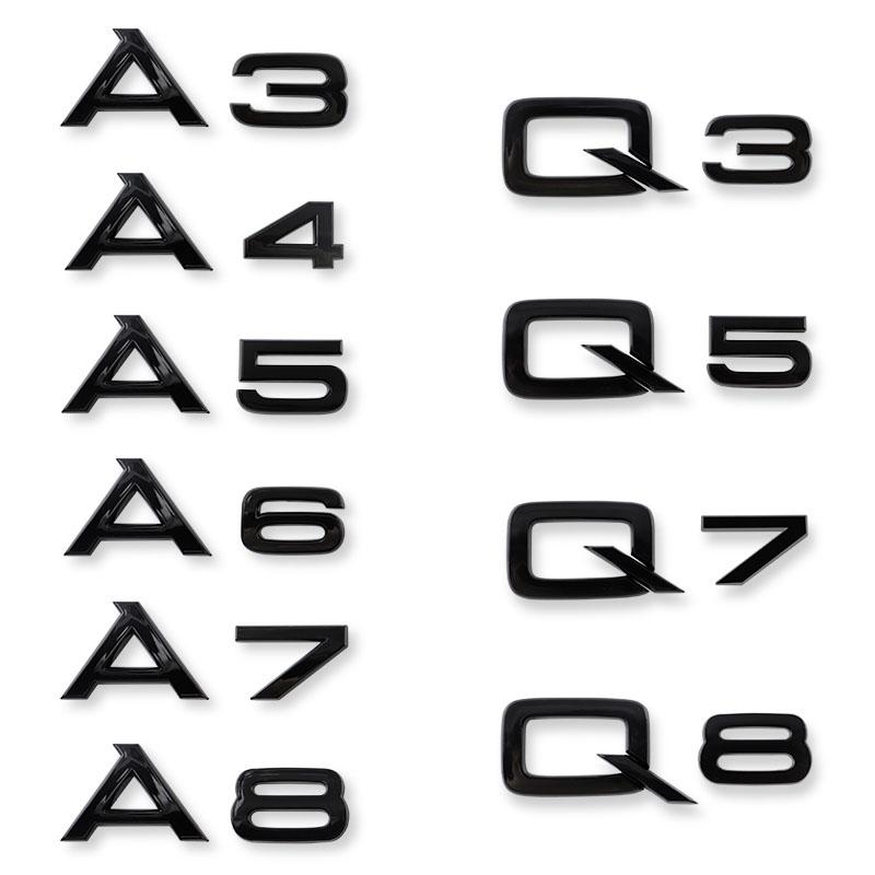 1Pcs ABS Car Decorations Accessories Sticker Decals Auto Trunk Emblem Badge For Q1 Sline A3 A4 A5 A6 A7 A8 Q1 Q2 Q3 Q5 Q7 Q8 ER3 CFA1
