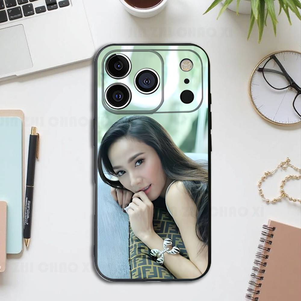 

A-Aum Actor P-Patcharapa Black Phone Case For IPhone 17 16 15 14 13 12 13 12 11 Pro Max Plus XS XR Silicone Soft Back Cover iPhone13mini