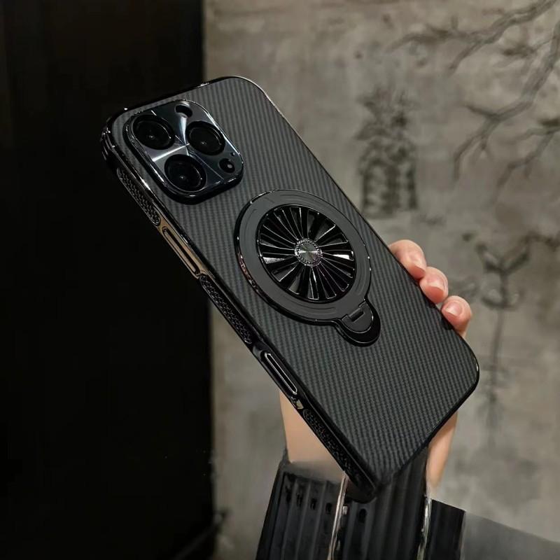 

Чехол-подставка с узором из углеродного волокна, подходит для чехла для мобильного телефона iPhone 16, гальванизированная рамка для отвода тепла, защитный чехол для Apple 15 iPhone 11