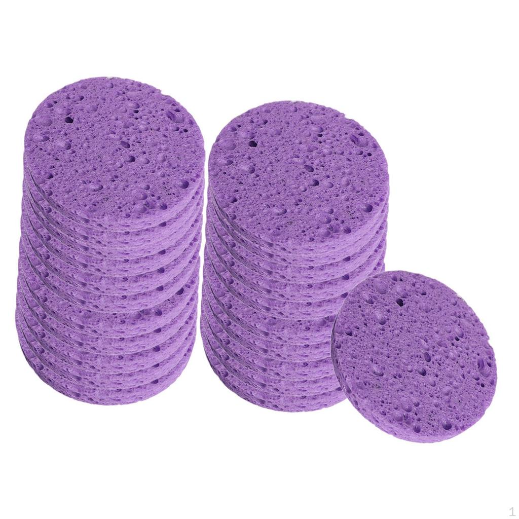 10 Pieces Face Cleansing Pads Facial Sponges Makeup Removal Wood Pulp Cotton Elastic