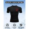 Mens Black Compression Short Sleeve T-Shirt Red Evil Smile Face Graphic Elastic Quick Dry Breathable Gym Workout And MMA Athletic Top