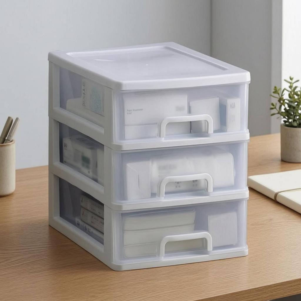 Desktop Drawer Organizer Translucent Fronts Office Supply