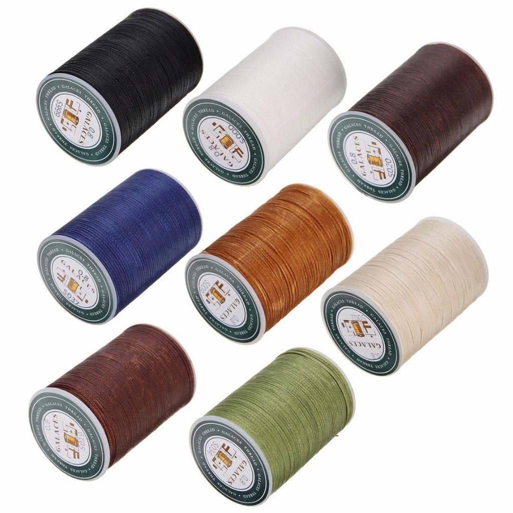0.8mm*100m Leather Craft Hand Sewing Flat Waxed Wax String Thread Repair Cord