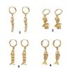 Stylish Fish Earrings Crafted from Premium Copper Unique Ear Rings Accessory Ideal for Ocean Loving Fashion Enthusiasts