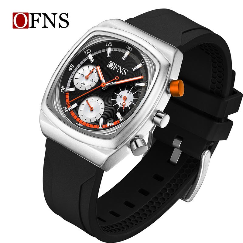 OFNS Men s Multifunctional Waterproof Quartz Watch: Business & Outdoor Chronograph with Luminous Six-Needle Display.