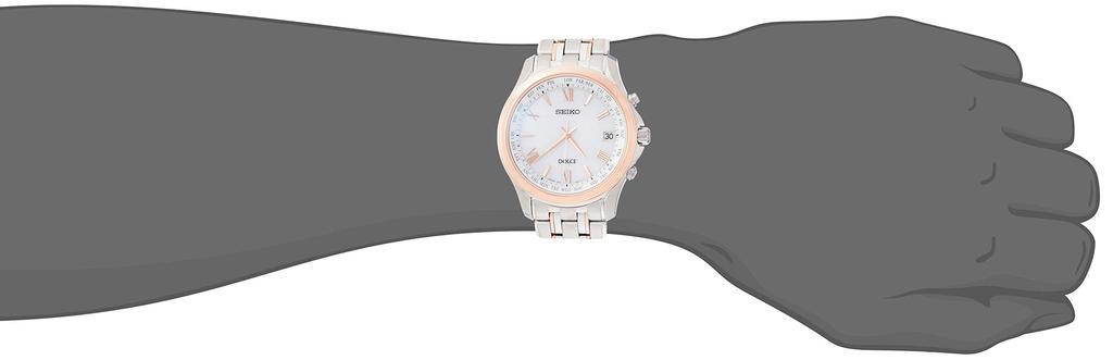 Seiko Watch Dolce Solar Radio-Controlled Titanium Model SADZ202 with Platinum Diamond Shield, White Dial, Curved Sapphire Crystal, Men's Silver