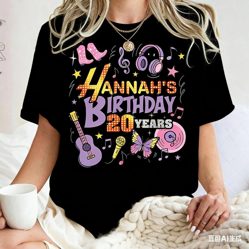 Hannah Montana 20 let Výroční Tričko Tištěné Bavlněné Krátký Rukáv Tričko Pánské Dámské Trendy Unisex Ležérní Letní Oblečení