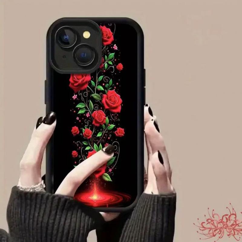 Elegant Red Rose Phone Case for Apple 16/15/14 Pro/15 Pro Max/13/12 Models
