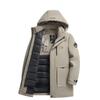 Men's Mid-Length Fitted Down Jacket with Detachable Liner - Business Casual Winter Wear