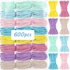 600/1000 Pcs Refill Loops Potholder DIY Braided Rope Multi Colored Weaving Machine Loops Weaving Craft Bands Crafts Accessories