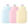 Soft Silicone Hot Water Bottle Bag Cute Bear Heat / Cold Therapy Water Bag with Knit Cover