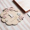 Baby Monthly Milestone Ornaments, Wooden Growth Markers with 3D Bow And Flower Decoration, Baby Monthly Milestone Cards for Baby Photos Keepsake
