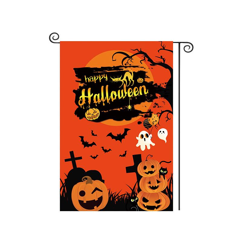 Cross-Border Happy Halloween Ghost Garden Flag with Pumpkin and Cartoon Design