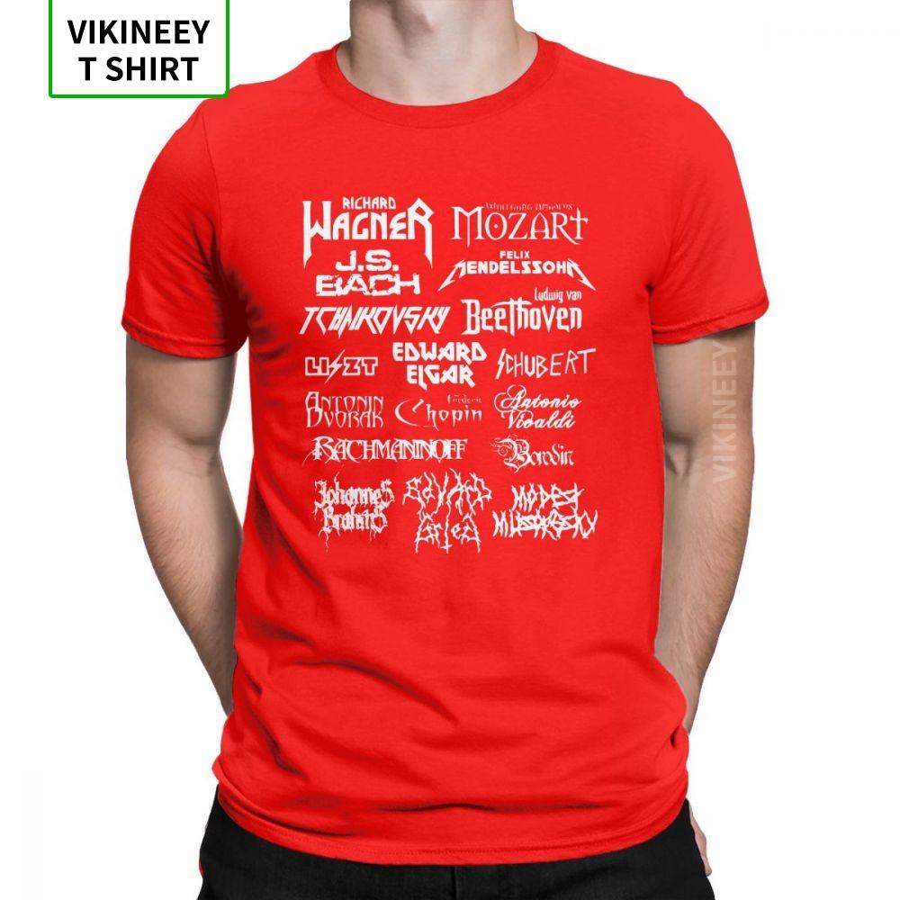 Camiseta Heavy Metal Compositores Clásicos Hombre Mozart Beethoven Chopin Bach Mendelssohn Camisetas Ajustadas 100% Algodón Ropa Camiseta