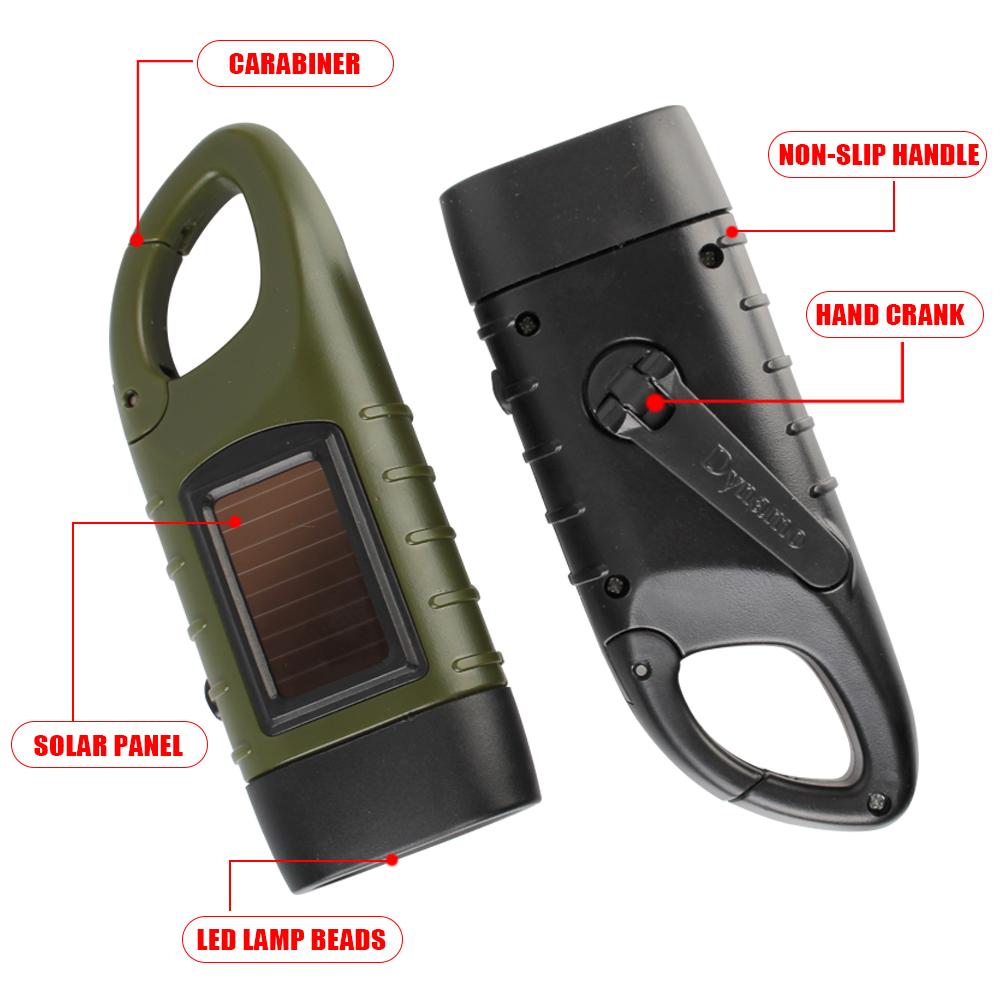 Hand Crank Dynamo Traditional Design for Outdoor Camping Mountaineering LED Flashlight Portable Torch Lantern Solar Power Tent Light