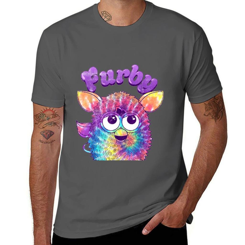 Furby Tie Dye Portrait T-Shirt Plus Size Summer Casual T-Shirt