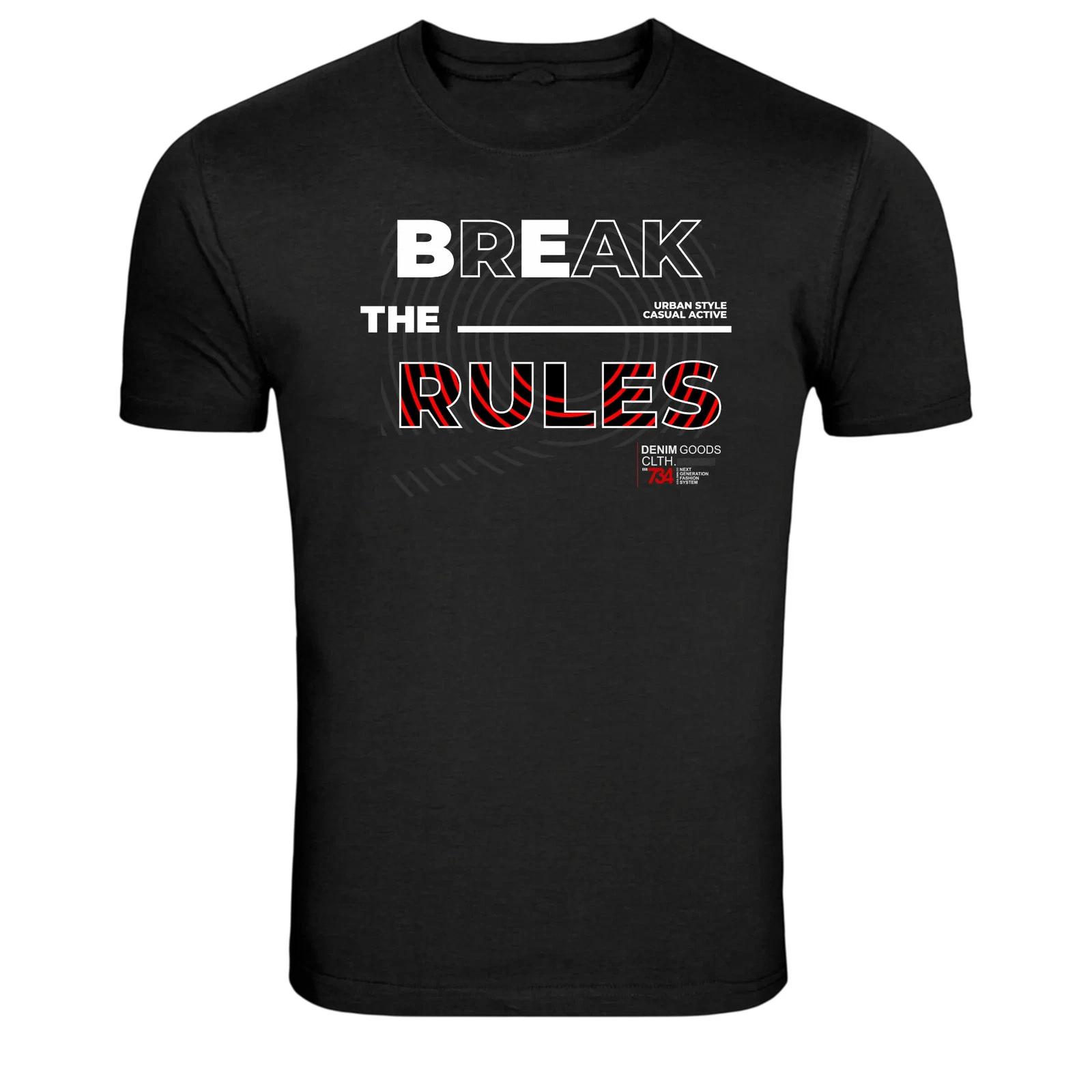 Break The Rules Urban Style Denim Goods Streetwear T-Shirt XXL