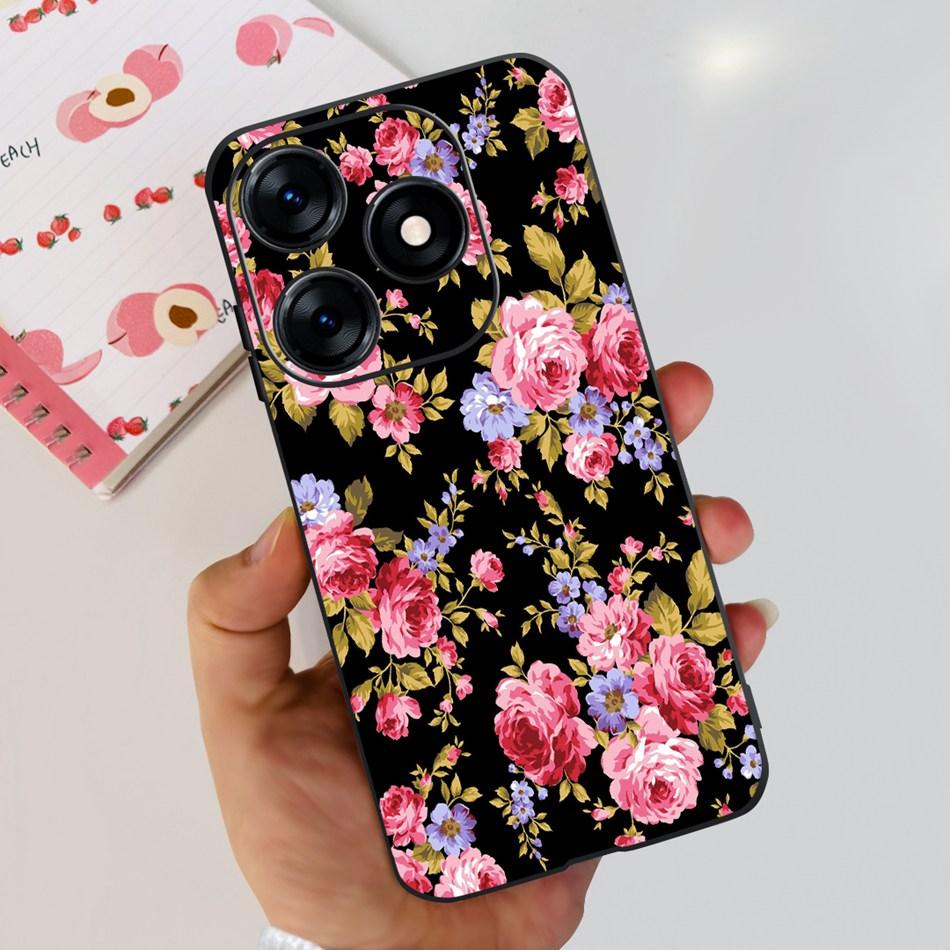 Phone Case For Tecno Spark 10 10C 2023 Fashion Flower Cat Butterfly Soft Silicone TPU Cases For Tecno Spark10 Spark10c KI5q KI5k