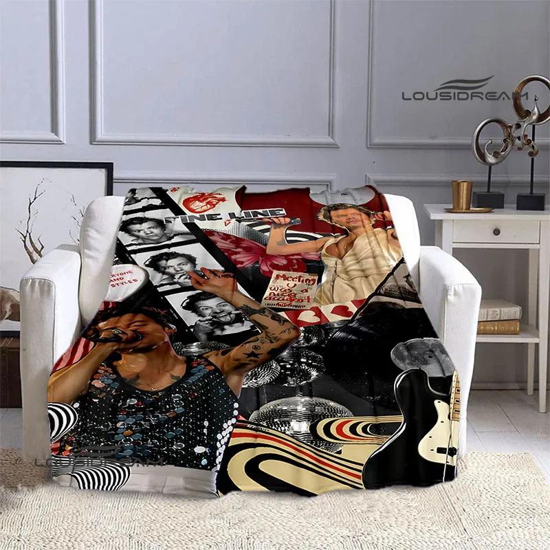

Singer H-Harry-Styles printed blanket picnic blankets Flange warm blanket Soft and comfortable blanket bed linings birthday gift 75x90cm