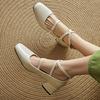 Women's Low Heels Mary Janes Shoes 2025 Luxury Cross Strap Silver Black Beige Low Heeled Party Wedding Shoes Female Dress Pumps
