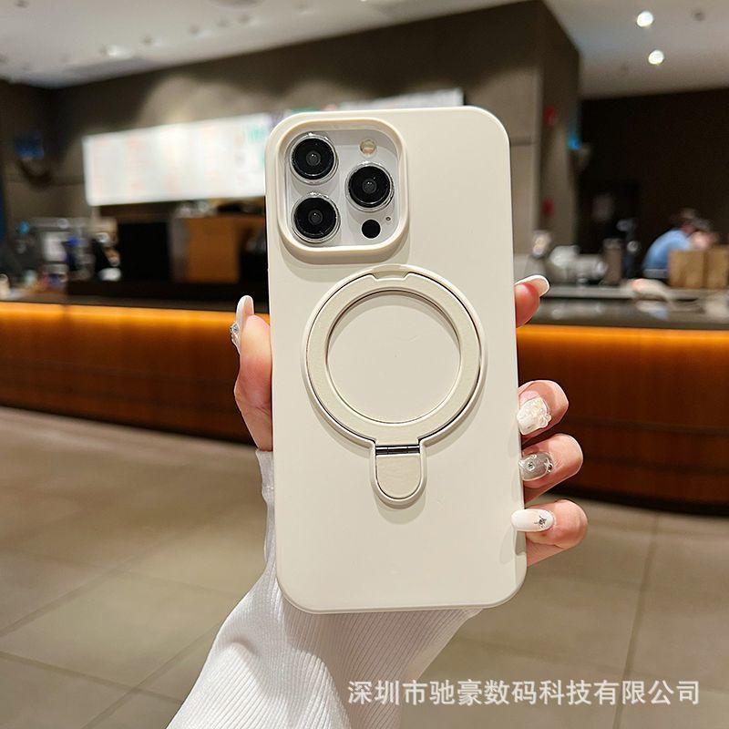 Applicable to iPhone17promax liquid silicone magnetic suction bracket mobile phone case Apple 16 skin feeling all-inclusive anti-drop cover