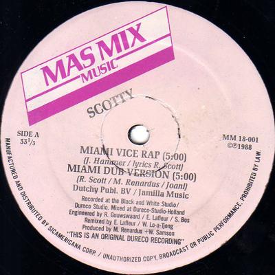 12inch Record SCOTTY - Miami Vice Rap MM18001 Mas Mix Music 1988 US Rap & Hip-Hop/R&B Used