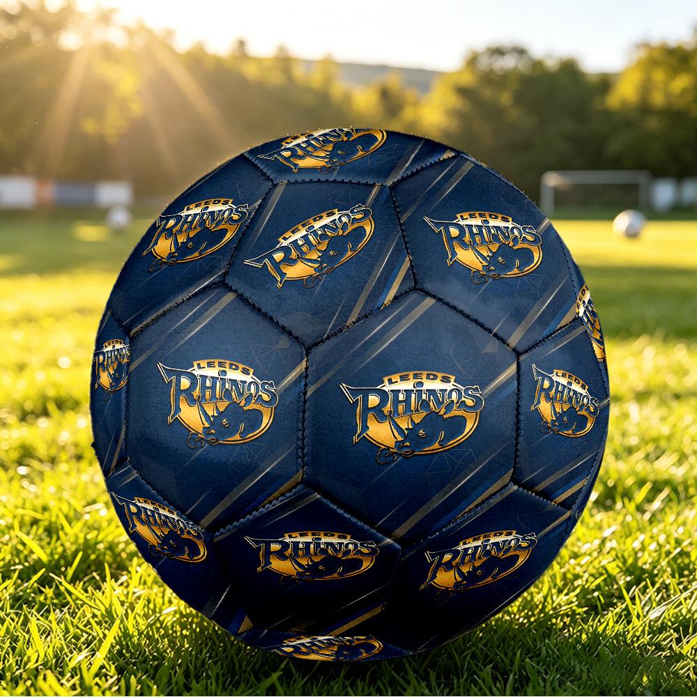 Leeds Rhinos Size 5 Sports Training Ball Shock Absorbing Durable Ball For Match Daily Practice Outdoor Activities