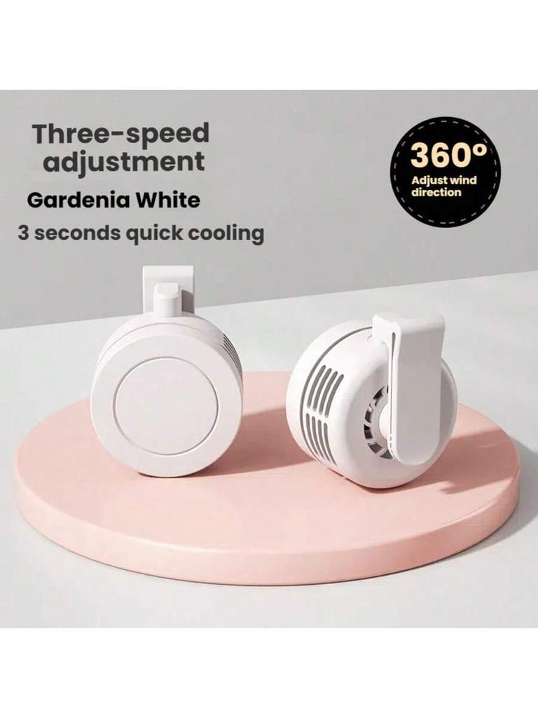 Portable Bladeless Fan 3 Speeds with Waist Clip 360° Rotation USB Rechargeable Ultra Quiet Personal Fan for Outdoor Sports Campi