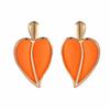 Women Earrings Colored Spray Paint Heart-shaped Water Drop Double Layer Earrings Lightweight Jewelry Accessories